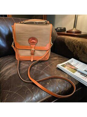 Dooney & Bourke Vintage All-Weather Pebble Leather Crossbody Bag Taupe & Brown M